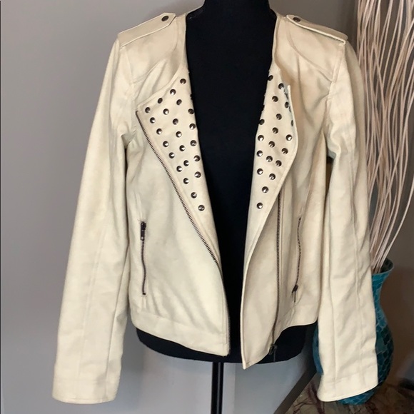 Rhyme & Echo Distressed Vegan Leather Moto Jacket - Picture 6 of 9